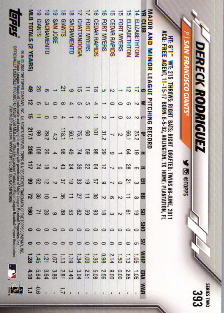 2020 TOPPS BASEBALL ASSORTED SINGLES U-PICK #251-500 - Picture 143 of 301