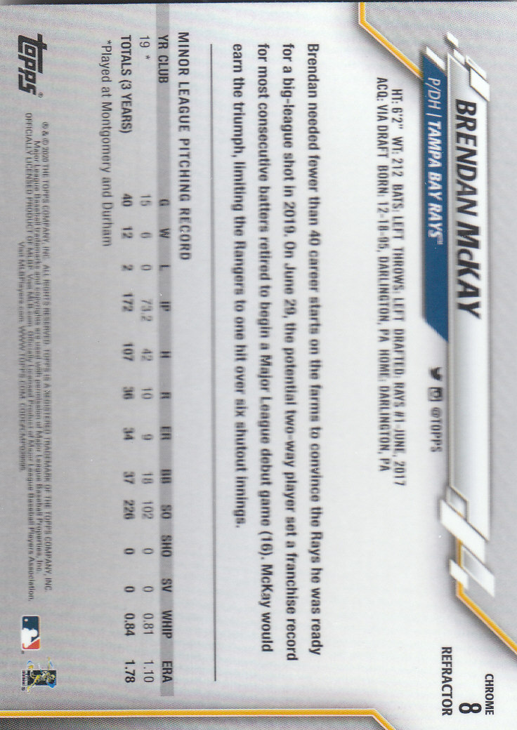 2020 Topps Chrome Baseball "Refractors" Parallel Cards - Picture 7 of 195