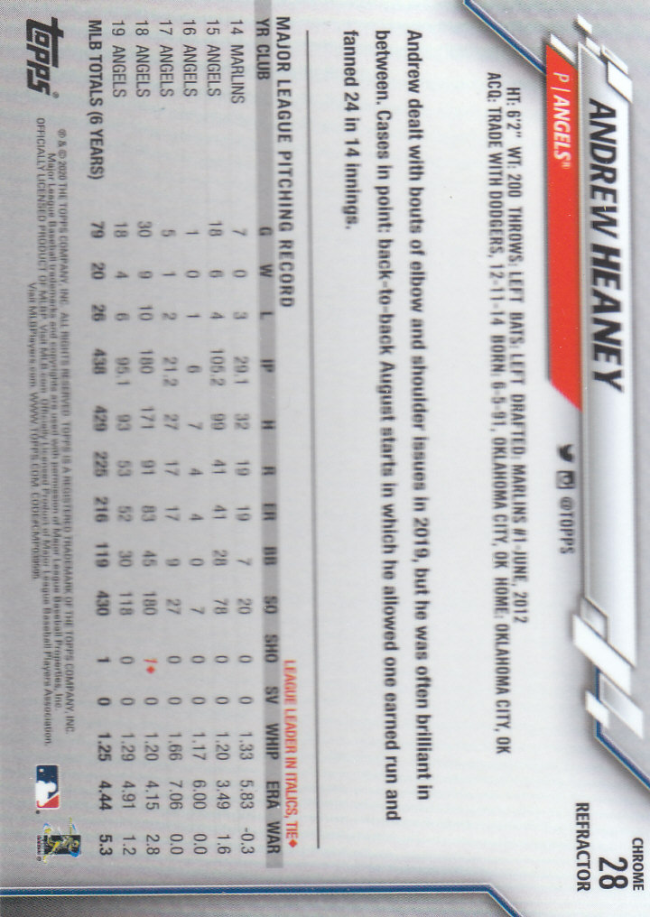 2020 Topps Chrome Baseball "Refractors" Parallel Cards - Picture 25 of 195