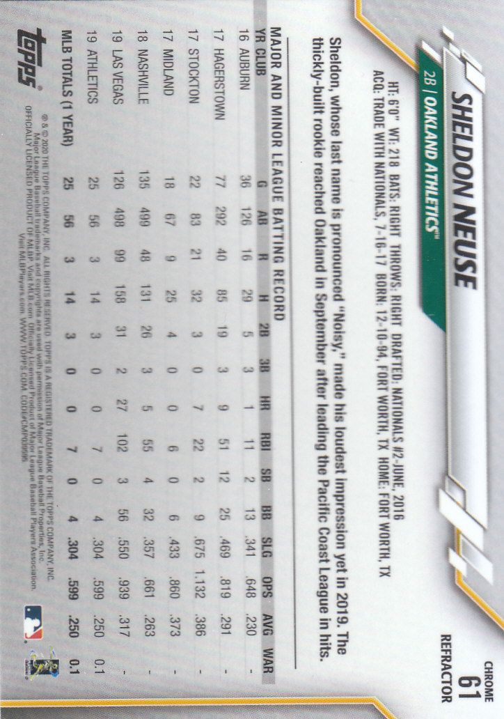 2020 Topps Chrome Baseball "Refractors" Parallel Cards - Picture 59 of 195
