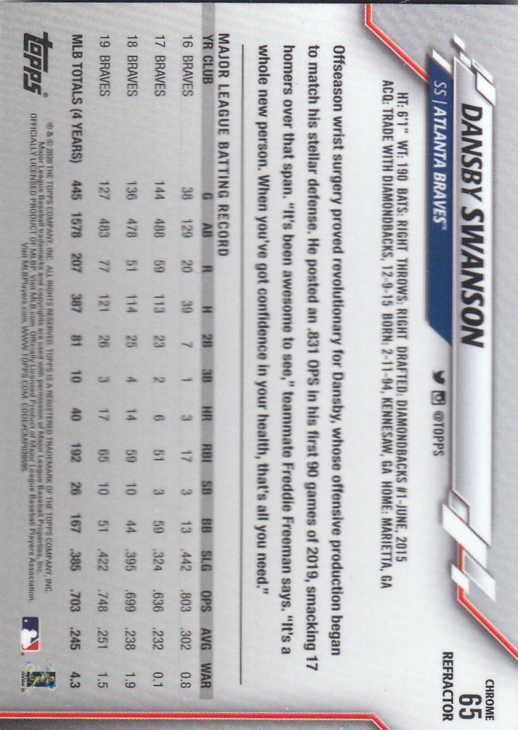 2020 Topps Chrome Baseball "Refractors" Parallel Cards - Picture 63 of 195