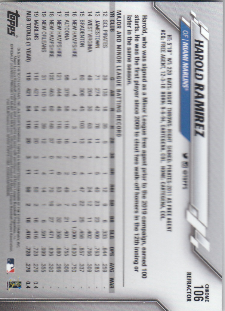 2020 Topps Chrome Baseball "Refractors" Parallel Cards - Picture 105 of 195