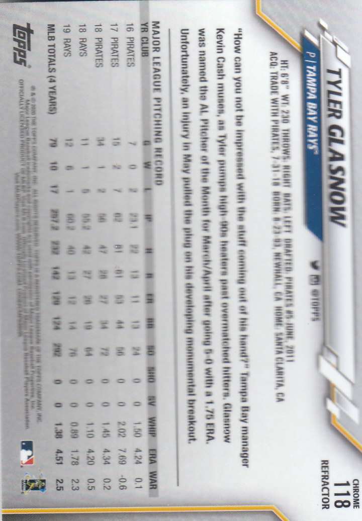 2020 Topps Chrome Baseball "Refractors" Parallel Cards - Picture 113 of 195
