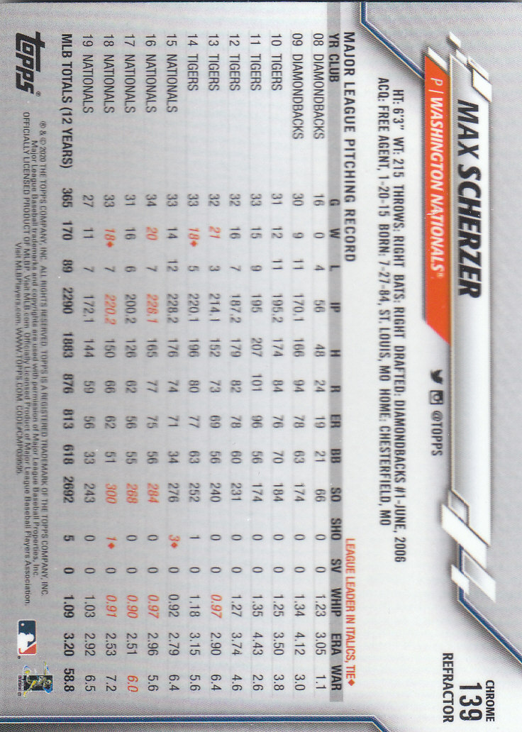 2020 Topps Chrome Baseball "Refractors" Parallel Cards - Picture 135 of 195