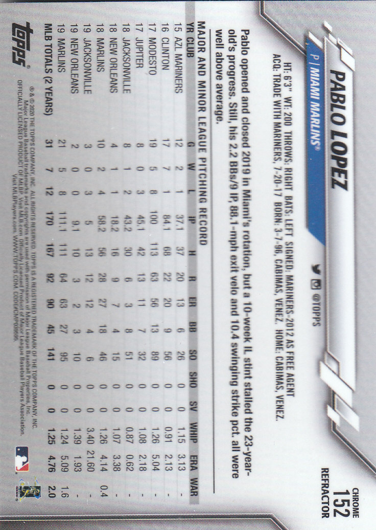 2020 Topps Chrome Baseball "Refractors" Parallel Cards - Picture 147 of 195