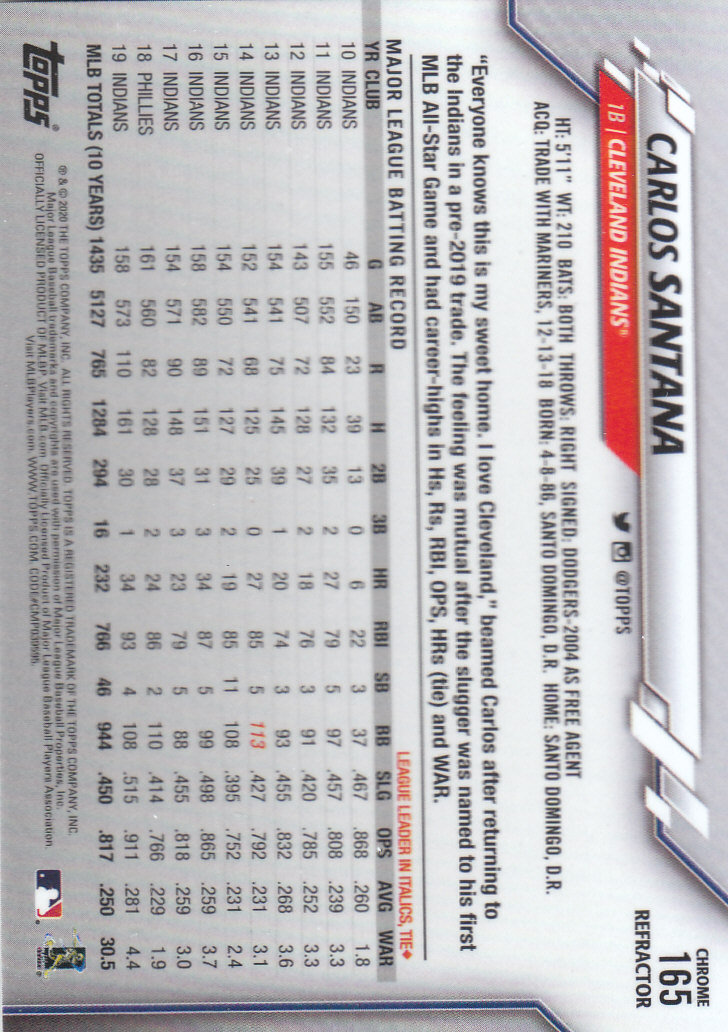 2020 Topps Chrome Baseball "Refractors" Parallel Cards - Picture 163 of 195