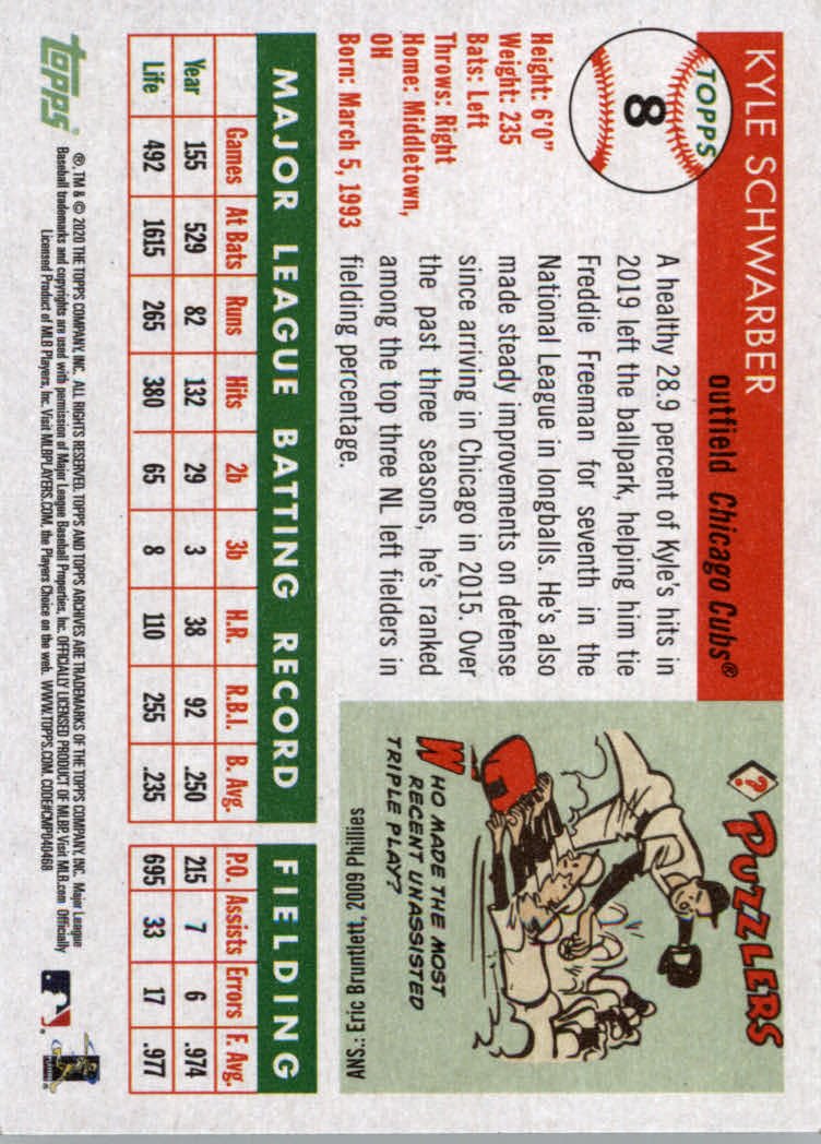 2020 Topps Archives Baseball Main Set Cards #1 to #160 Rookies and Veterans - Picture 17 of 293