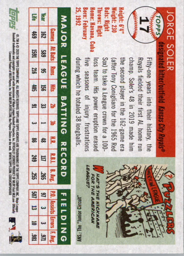 2020 Topps Archives Baseball Main Set Cards #1 to #160 Rookies and Veterans - Picture 33 of 293