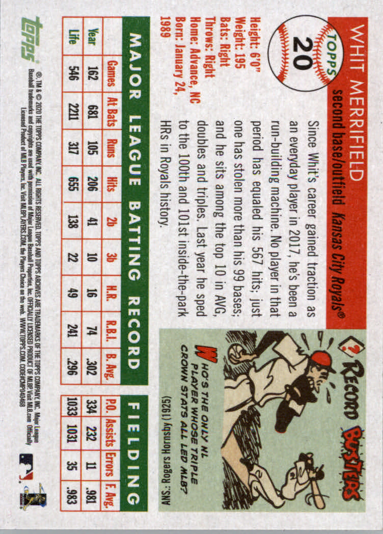 2020 Topps Archives Baseball Main Set Cards #1 to #160 Rookies and Veterans - Picture 39 of 293