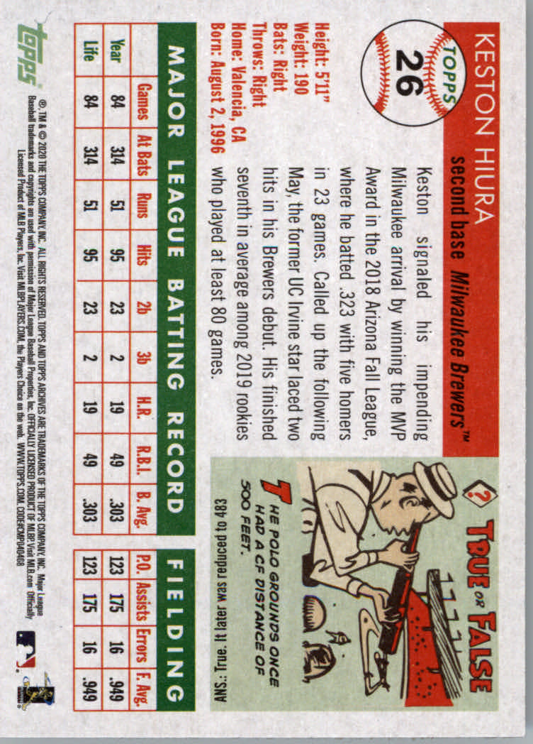 2020 Topps Archives Baseball Main Set Cards #1 to #160 Rookies and Veterans - Picture 51 of 293