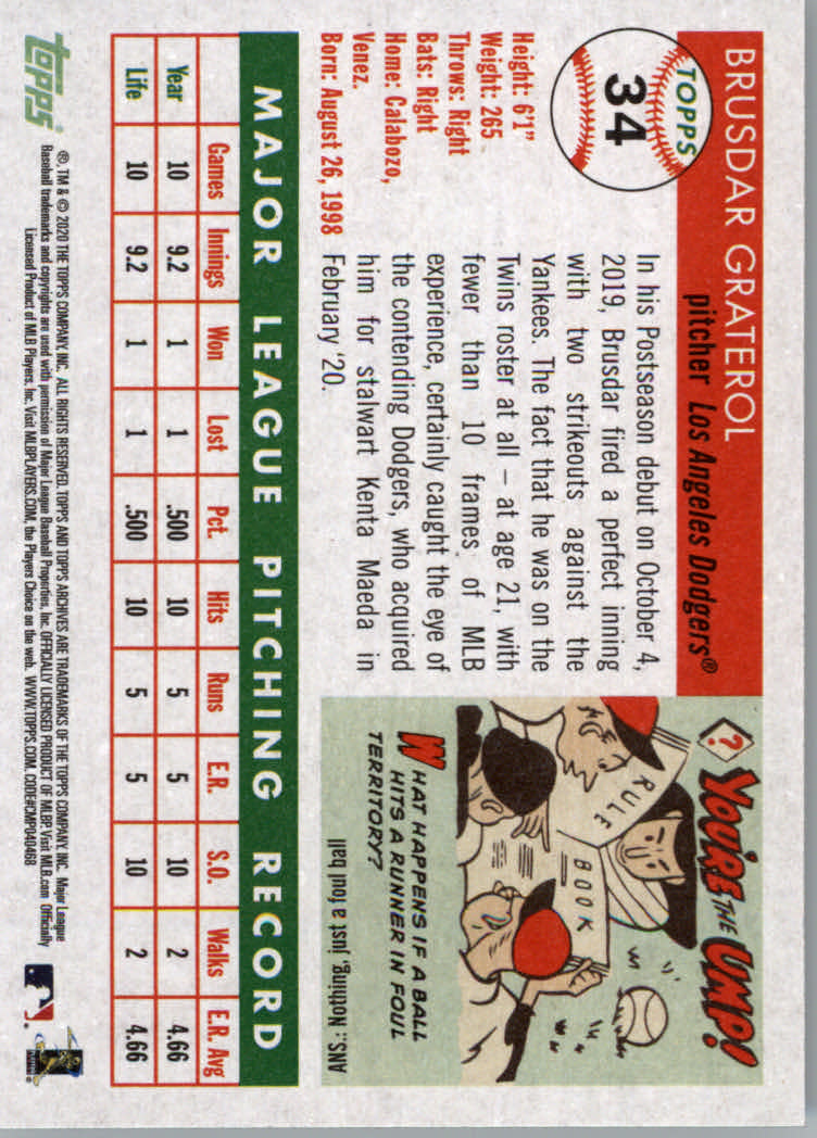 2020 Topps Archives Baseball Main Set Cards #1 to #160 Rookies and Veterans - Picture 65 of 293