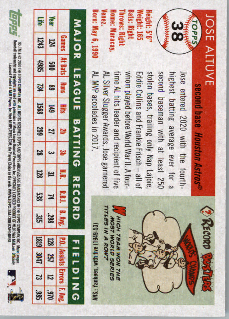 2020 Topps Archives Baseball Main Set Cards #1 to #160 Rookies and Veterans - Picture 71 of 293