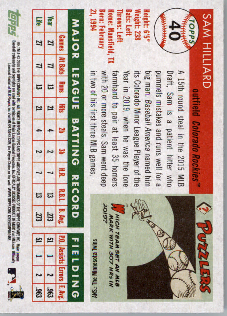 2020 Topps Archives Baseball Main Set Cards #1 to #160 Rookies and Veterans - Picture 75 of 293