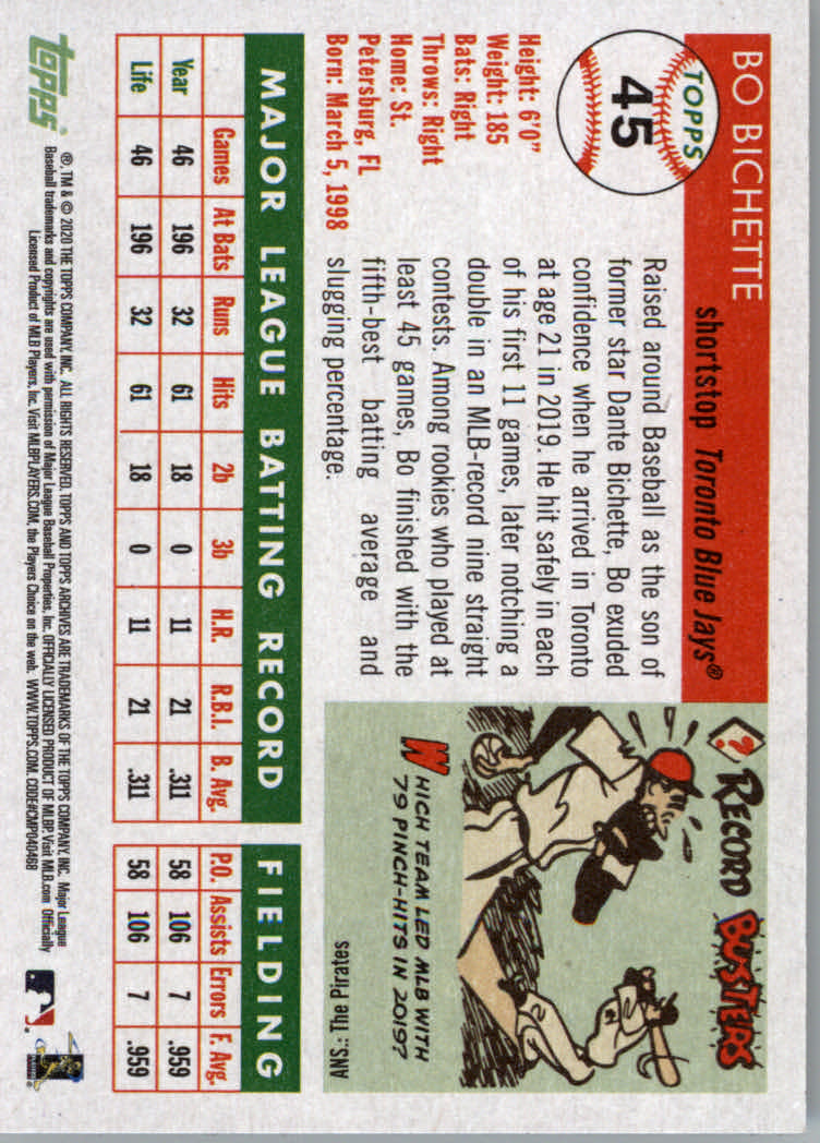 2020 Topps Archives Baseball Main Set Cards #1 to #160 Rookies and Veterans - Picture 85 of 293