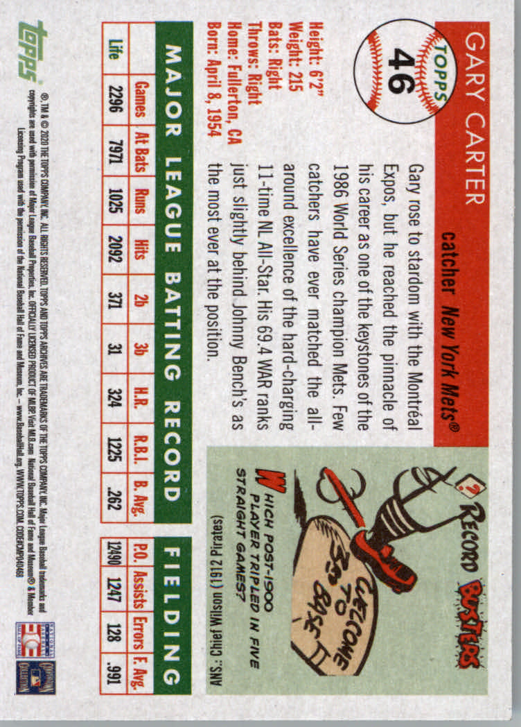 2020 Topps Archives Baseball Main Set Cards #1 to #160 Rookies and Veterans - Picture 87 of 293