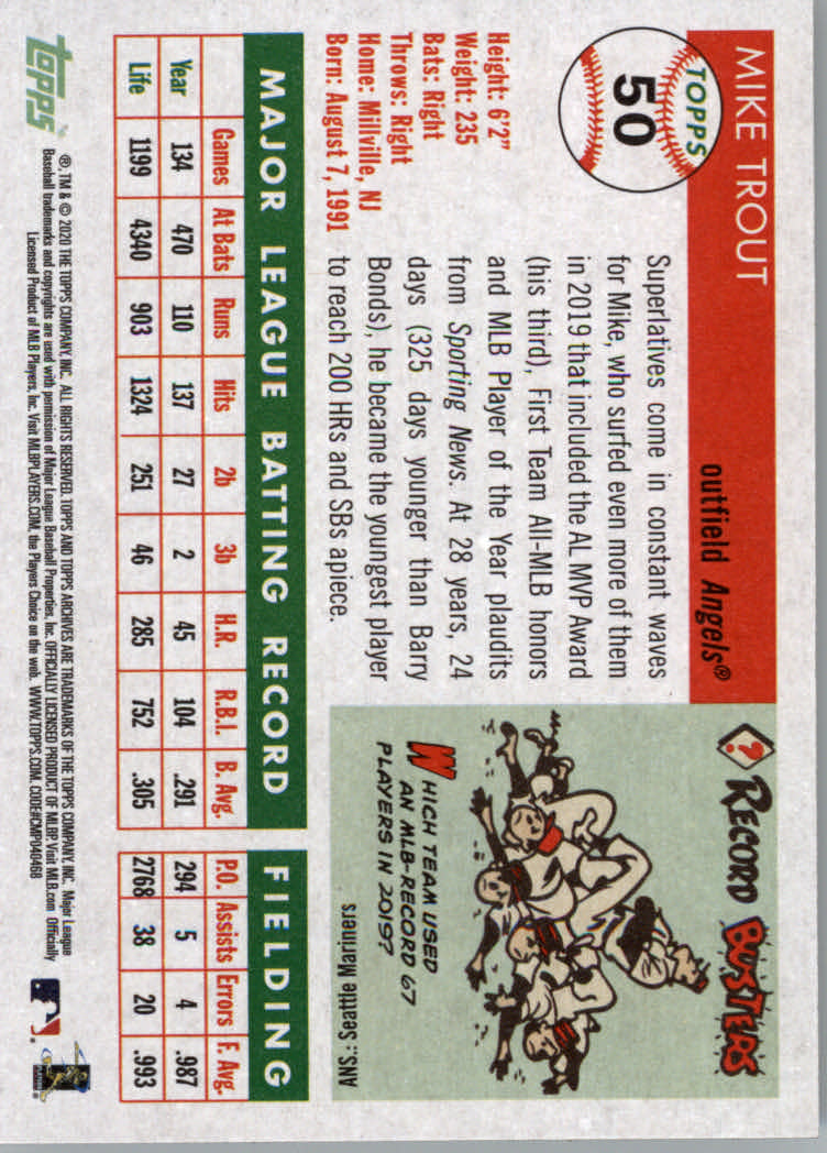 2020 Topps Archives Baseball Main Set Cards #1 to #160 Rookies and Veterans - Picture 95 of 293