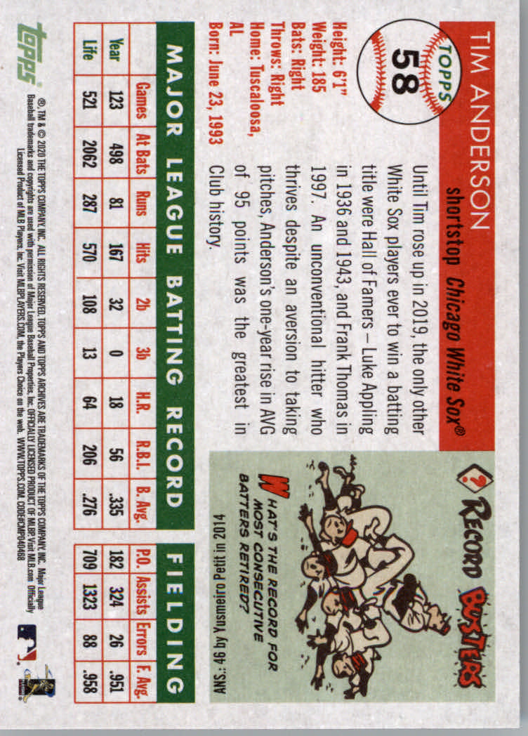 2020 Topps Archives Baseball Main Set Cards #1 to #160 Rookies and Veterans - Picture 109 of 293
