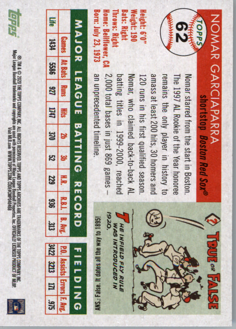 2020 Topps Archives Baseball Main Set Cards #1 to #160 Rookies and Veterans - Picture 117 of 293