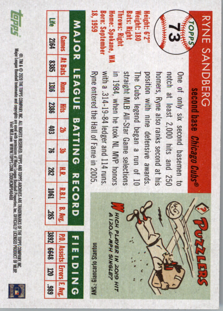2020 Topps Archives Baseball Main Set Cards #1 to #160 Rookies and Veterans - Picture 137 of 293