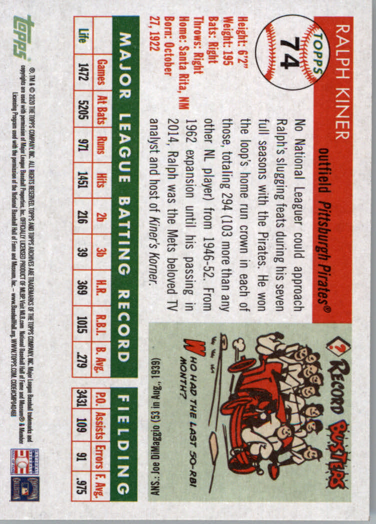 2020 Topps Archives Baseball Main Set Cards #1 to #160 Rookies and Veterans - Picture 139 of 293