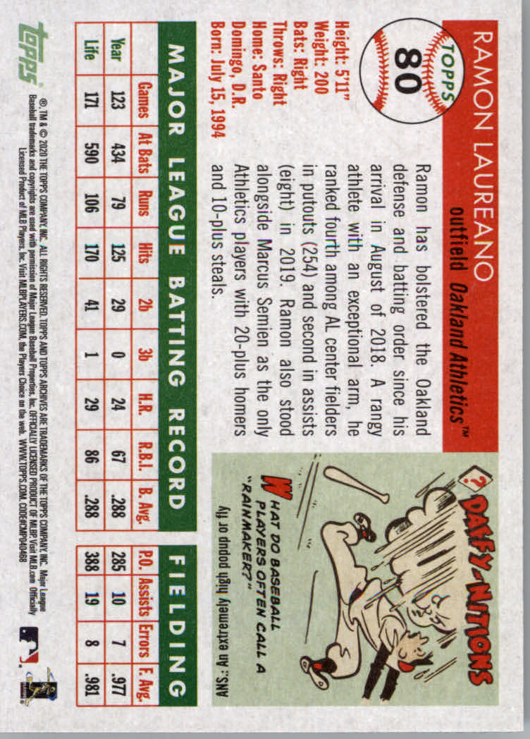 2020 Topps Archives Baseball Main Set Cards #1 to #160 Rookies and Veterans - Picture 151 of 293