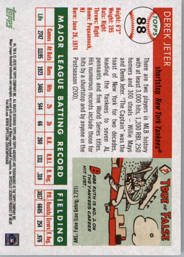 2020 Topps Archives Baseball Main Set Cards #1 to #160 Rookies and Veterans - Picture 167 of 293