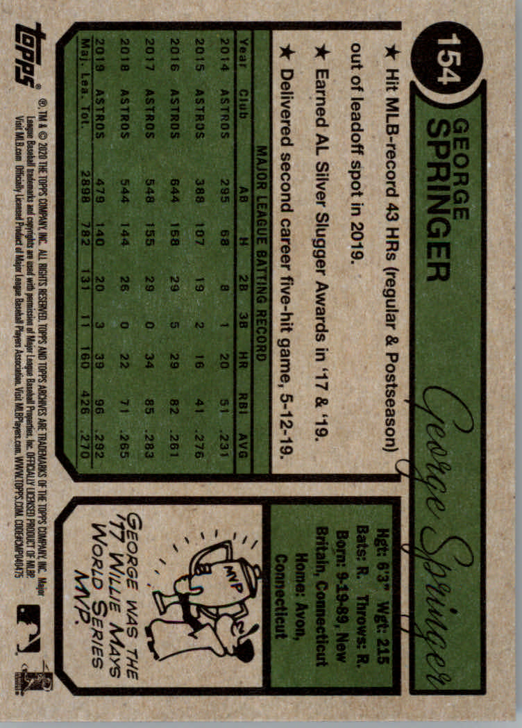 2020 Topps Archives Baseball Main Set Cards #1 to #160 Rookies and Veterans - Picture 283 of 293