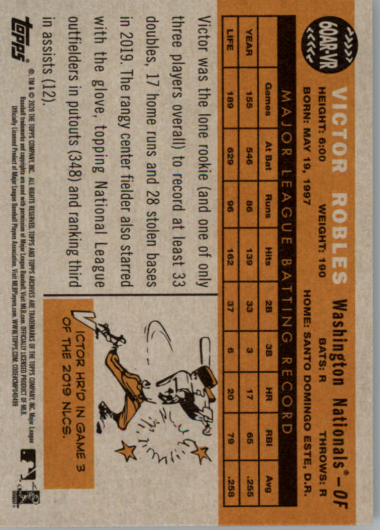 2020 Topps Archives Baseball '60 Topps All-Star Rookies Insert Cards - Picture 25 of 33