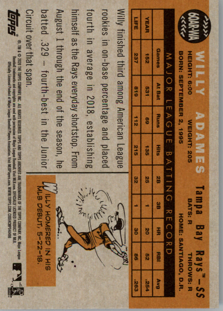 2020 Topps Archives Baseball '60 Topps All-Star Rookies Insert Cards - Picture 27 of 33