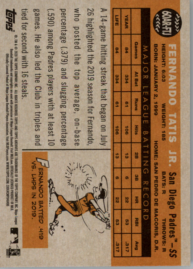 2020 Topps Archives Baseball '60 Topps All-Star Rookies Insert Cards - Picture 5 of 33