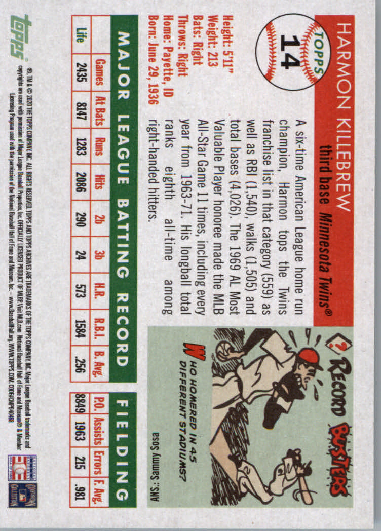 Tarjetas paralelas de béisbol y color 2020 Topps Archives - Imagen 7 de 31