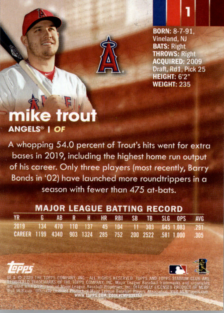 2020 Stadium Club (Topps) Baseball "Main Set" Cards #1 to #150 Rookies and Vets - Picture 3 of 281