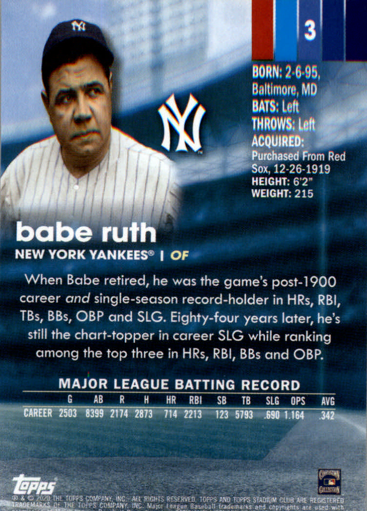 2020 Stadium Club (Topps) Baseball "Main Set" Cards #1 to #150 Rookies and Vets - Picture 7 of 281