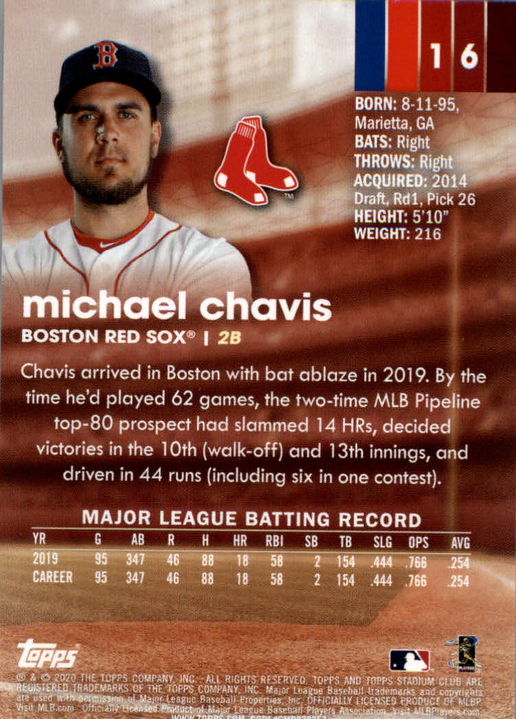 2019 TOPPS NOW #114 MICHAEL CHAVIS DOUBLES IN 1ST CAREER AT-BAT 