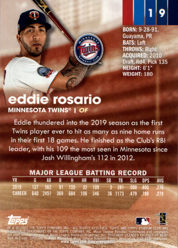 2020 Stadium Club (Topps) Baseball "Main Set" Cards #1 to #150 Rookies and Vets - Picture 37 of 281