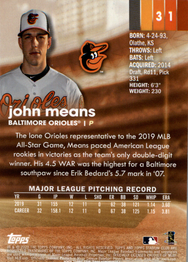 2020 Stadium Club (Topps) Baseball "Main Set" Cards #1 to #150 Rookies and Vets - Picture 59 of 281