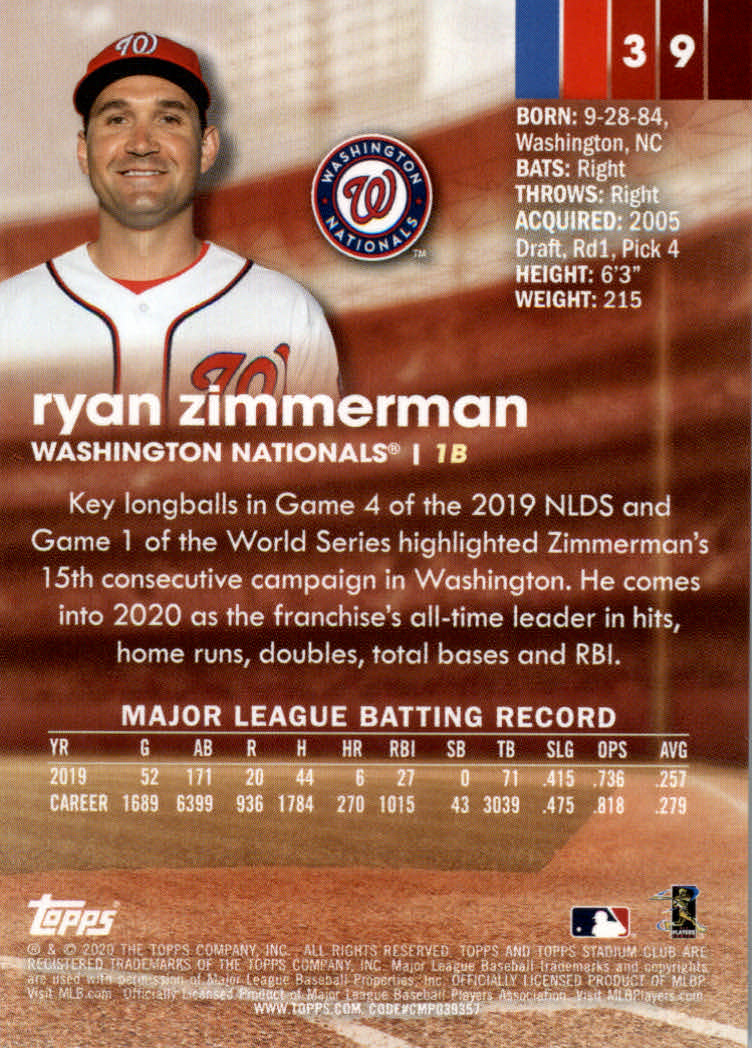 2020 Stadium Club (Topps) Baseball "Main Set" Cards #1 to #150 Rookies and Vets - Picture 75 of 281