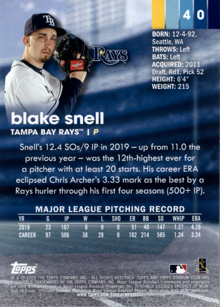 2020 Stadium Club (Topps) Baseball "Main Set" Cards #1 to #150 Rookies and Vets - Picture 77 of 281