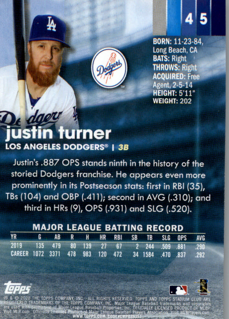 2020 Stadium Club (Topps) Baseball "Main Set" Cards #1 to #150 Rookies and Vets - Picture 85 of 281