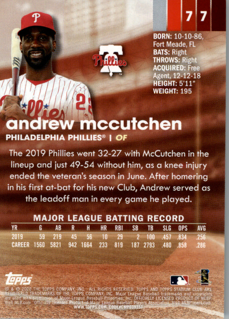 2020 Stadium Club (Topps) Baseball "Main Set" Cards #1 to #150 Rookies and Vets - Picture 143 of 281