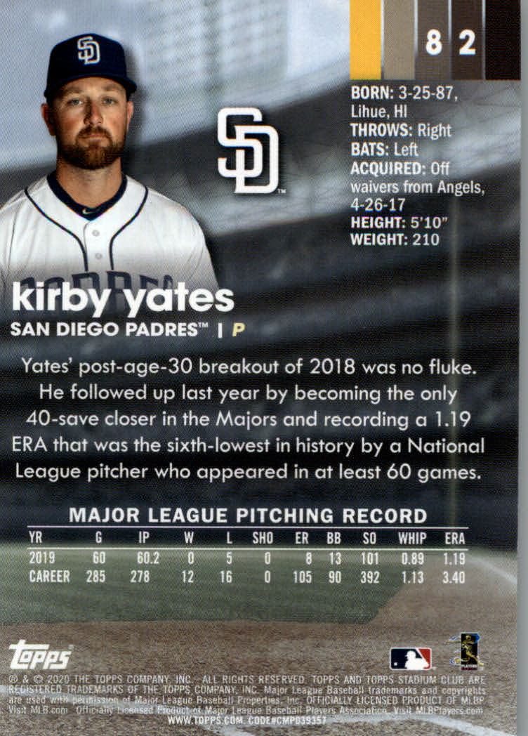 2020 Stadium Club (Topps) Baseball "Main Set" Cards #1 to #150 Rookies and Vets - Picture 153 of 281