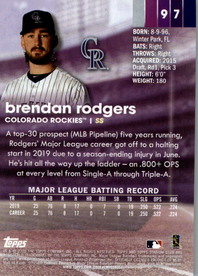 2020 Stadium Club (Topps) Baseball "Main Set" Cards #1 to #150 Rookies and Vets - Picture 179 of 281