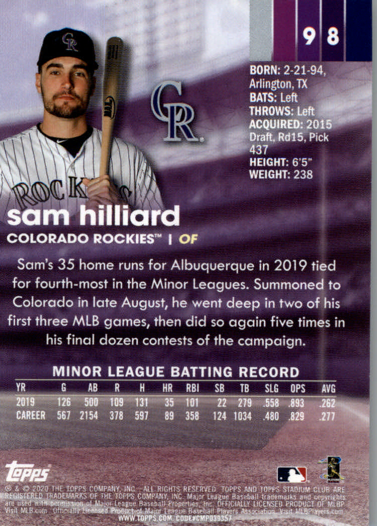 2020 Stadium Club (Topps) Baseball "Main Set" Cards #1 to #150 Rookies and Vets - Picture 181 of 281