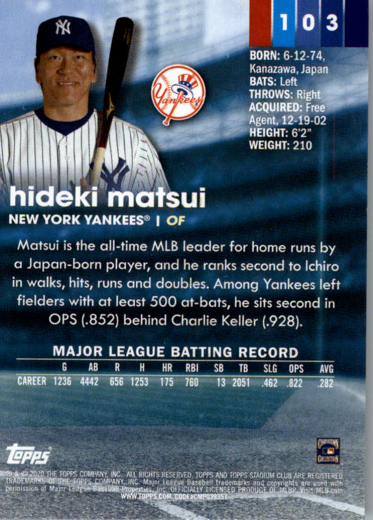 2020 Stadium Club (Topps) Baseball "Main Set" Cards #1 to #150 Rookies and Vets - Picture 191 of 281
