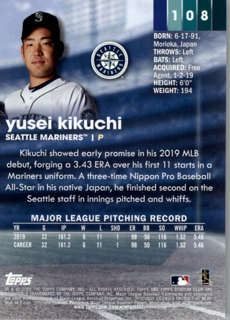 2020 Stadium Club (Topps) Baseball "Main Set" Cards #1 to #150 Rookies and Vets - Picture 201 of 281