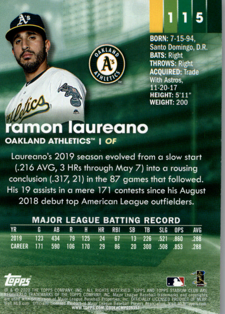 2020 Stadium Club (Topps) Baseball "Main Set" Cards #1 to #150 Rookies and Vets - Picture 215 of 281