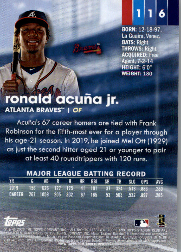 2020 Stadium Club (Topps) Baseball "Main Set" Cards #1 to #150 Rookies and Vets - Picture 217 of 281