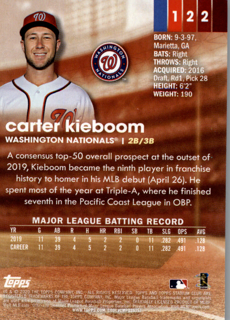 2020 Stadium Club (Topps) Baseball "Main Set" Cards #1 to #150 Rookies and Vets - Picture 227 of 281