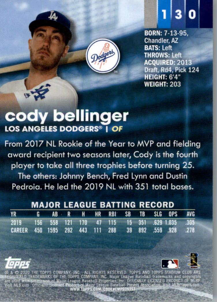 2020 Stadium Club (Topps) Baseball "Main Set" Cards #1 to #150 Rookies and Vets - Picture 243 of 281
