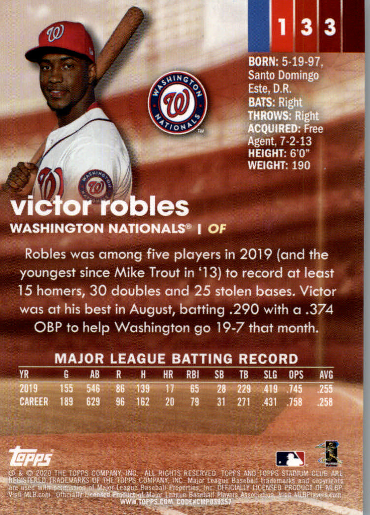 2020 Stadium Club (Topps) Baseball "Main Set" Cards #1 to #150 Rookies and Vets - Picture 249 of 281